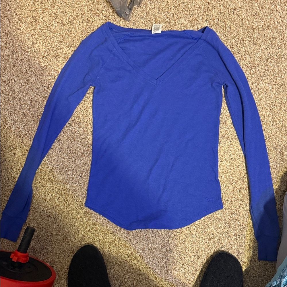 PINK Victoria's Secret Cobalt Blue Long Sleeve Top
